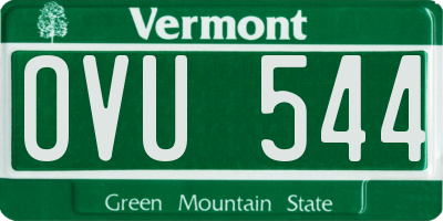 VT license plate OVU544