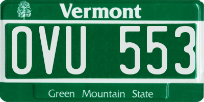 VT license plate OVU553