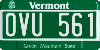 VT license plate OVU561