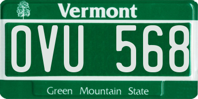 VT license plate OVU568