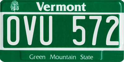 VT license plate OVU572