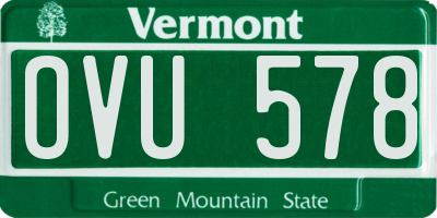 VT license plate OVU578