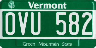 VT license plate OVU582