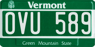 VT license plate OVU589