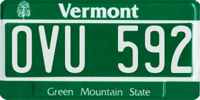 VT license plate OVU592