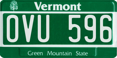 VT license plate OVU596