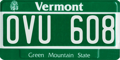 VT license plate OVU608