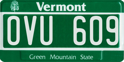 VT license plate OVU609