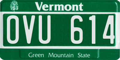 VT license plate OVU614