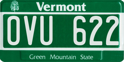 VT license plate OVU622