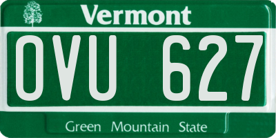 VT license plate OVU627