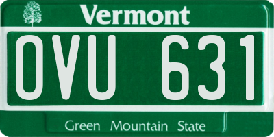 VT license plate OVU631