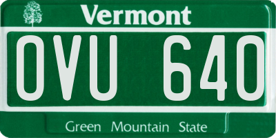 VT license plate OVU640