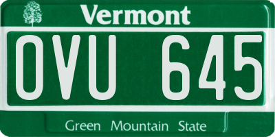 VT license plate OVU645