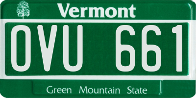 VT license plate OVU661