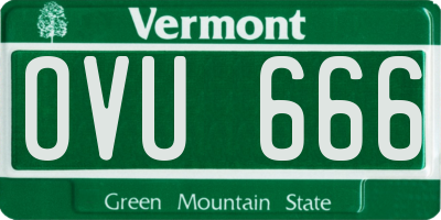 VT license plate OVU666