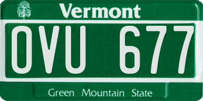 VT license plate OVU677