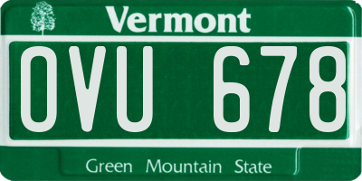 VT license plate OVU678