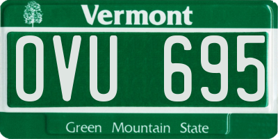 VT license plate OVU695