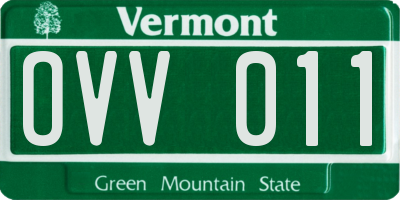 VT license plate OVV011