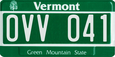 VT license plate OVV041