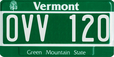 VT license plate OVV120
