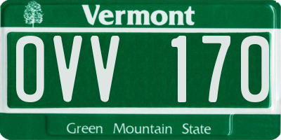 VT license plate OVV170