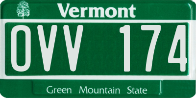 VT license plate OVV174