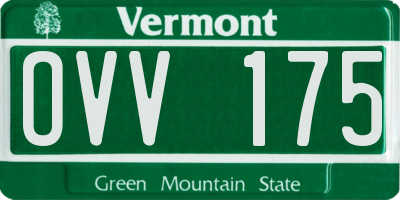 VT license plate OVV175