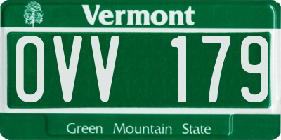 VT license plate OVV179