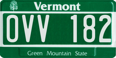 VT license plate OVV182
