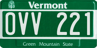 VT license plate OVV221