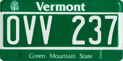 VT license plate OVV237