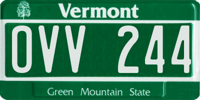 VT license plate OVV244