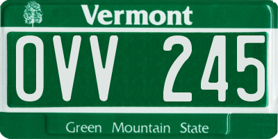 VT license plate OVV245