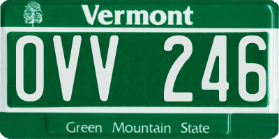 VT license plate OVV246