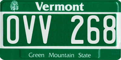 VT license plate OVV268