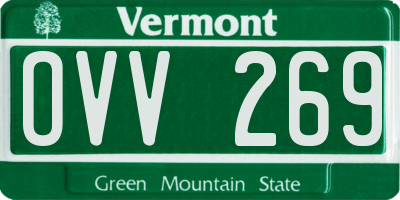 VT license plate OVV269