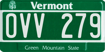 VT license plate OVV279