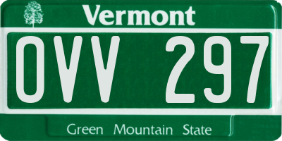 VT license plate OVV297