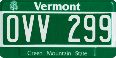 VT license plate OVV299