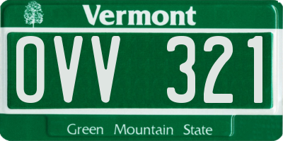 VT license plate OVV321