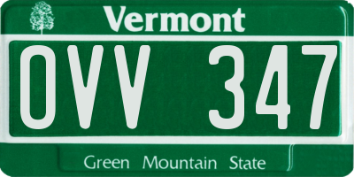 VT license plate OVV347