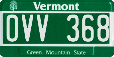 VT license plate OVV368