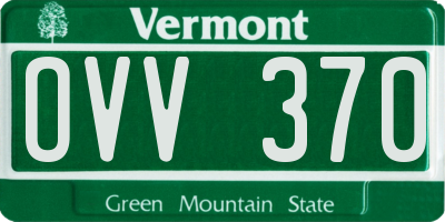 VT license plate OVV370