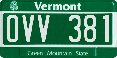 VT license plate OVV381