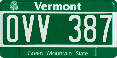 VT license plate OVV387