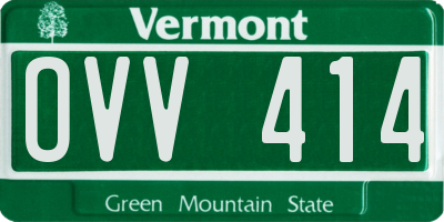 VT license plate OVV414
