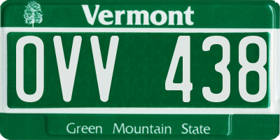 VT license plate OVV438