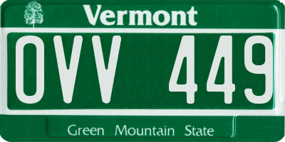 VT license plate OVV449